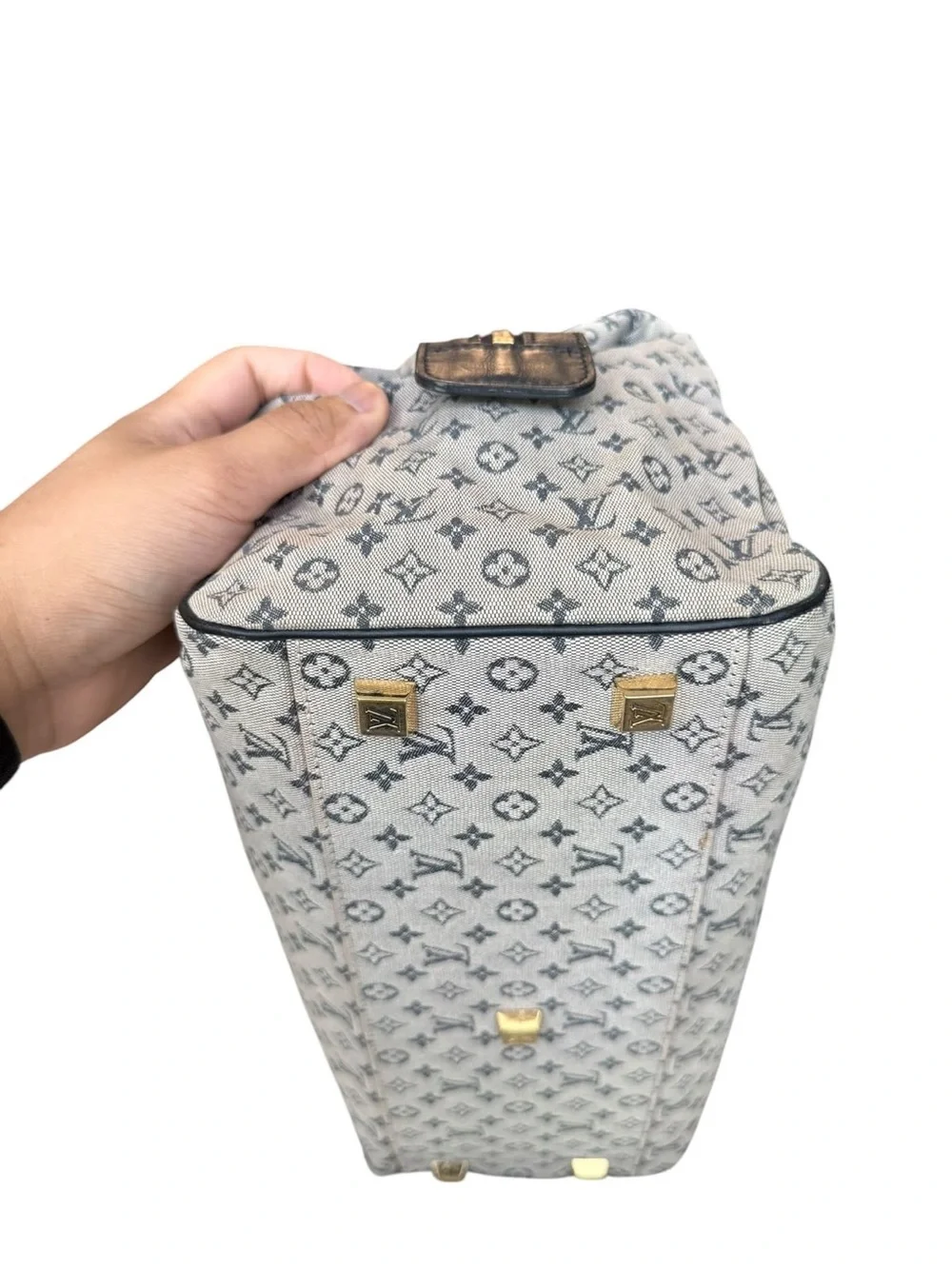Louis Vuitton Josephine Mini lin Monogram Canvas Satchel in Beige and Black